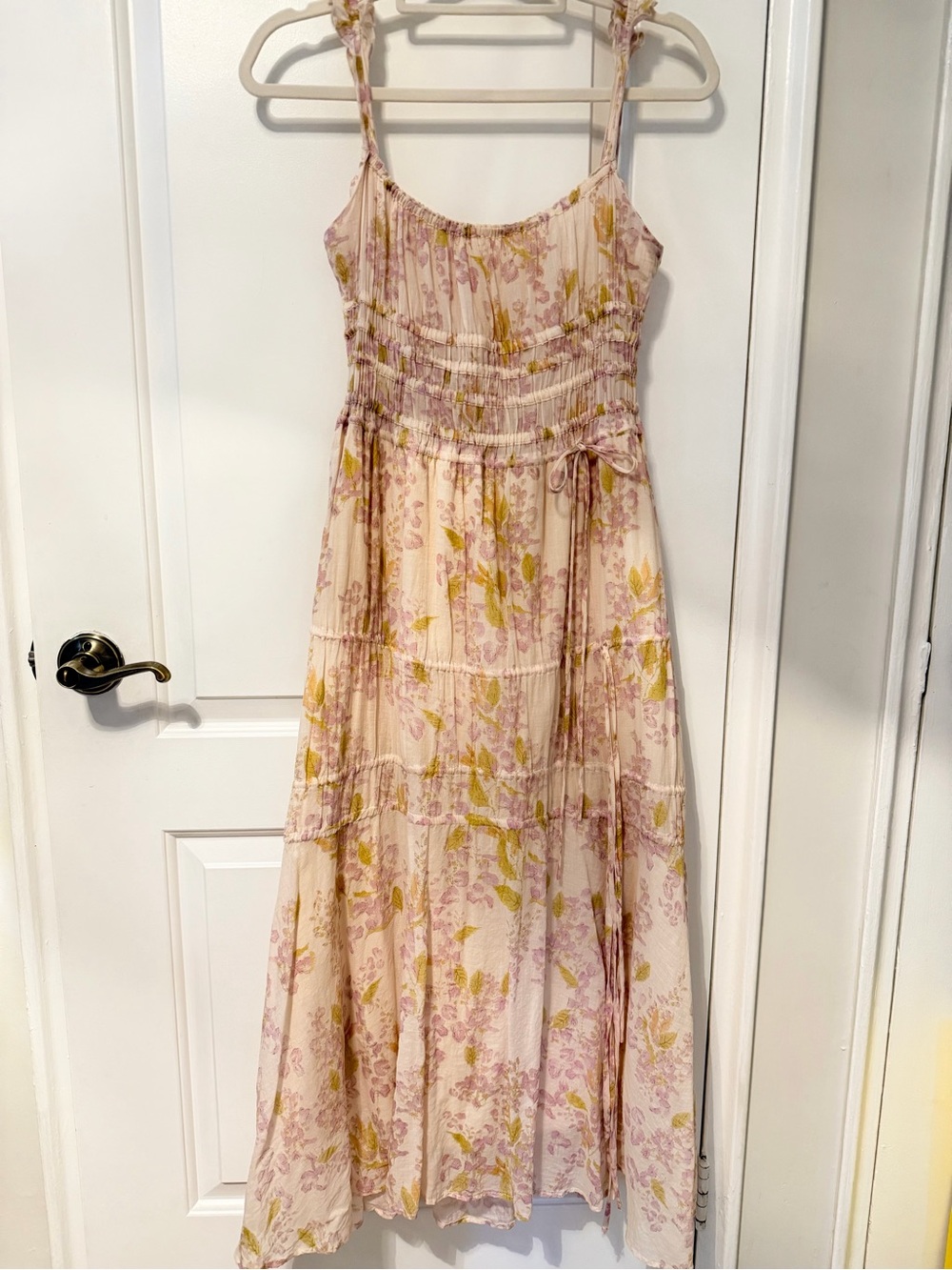 Pink Floral Smocked dress